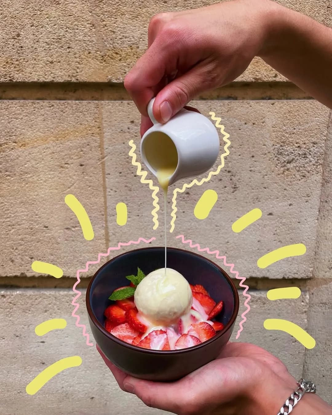 Strawberry Bingsu Korean dessert